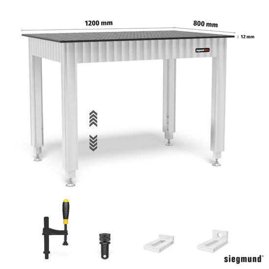 Siegmund Werkbank 1,2 Meter x 0,8 Meter zum Schweißen und für allgemeine Metallbau-Arbeiten 