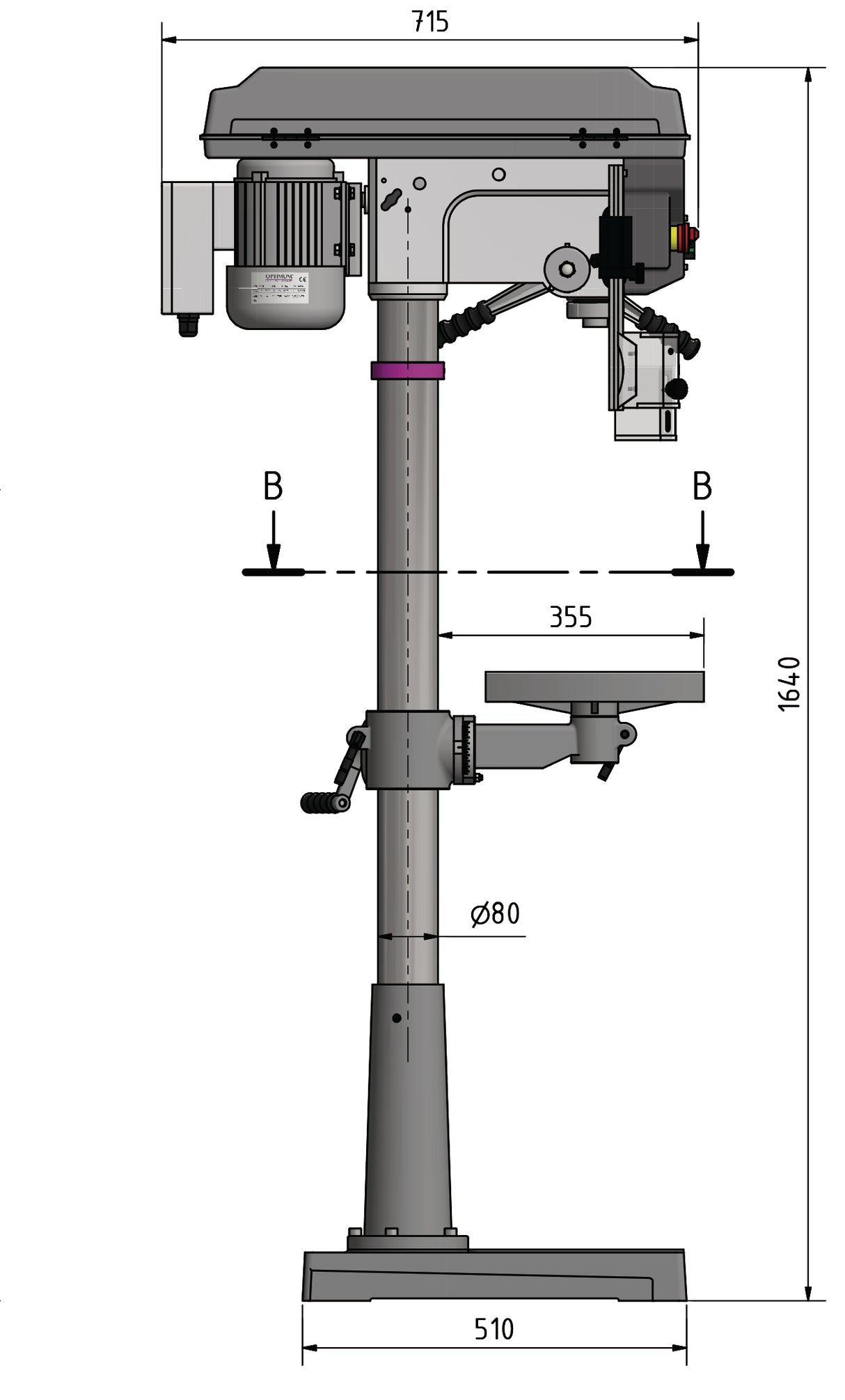 Säulenbohrmaschine OPTIdrill D 26Pro Aktions Set