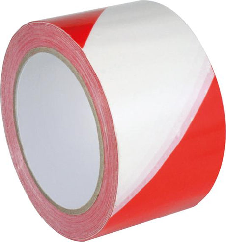 Warnmarkierungsband PVC selbstklebend 60mmx66m rot/weiss 