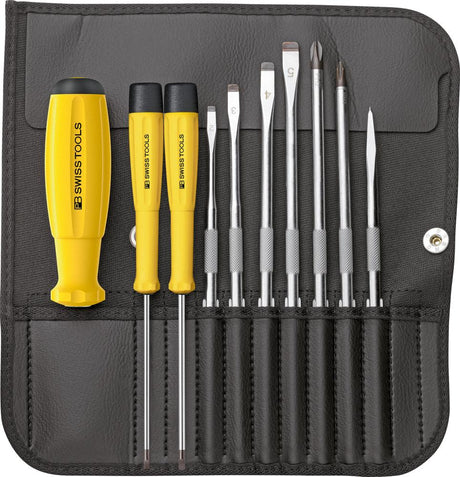 Schraubendreher-Satz ESD mit Wechselklingen 10-teilig in Rolltasche PB Swiss Tools