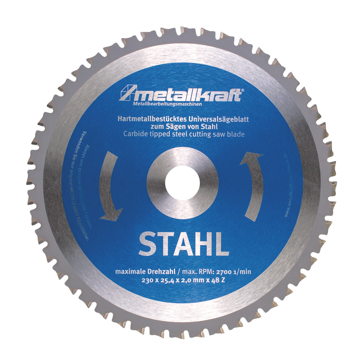 Sägeblatt für Stahl Metallkraft Ø 230 x 2,0 x 25,4 mm Z48