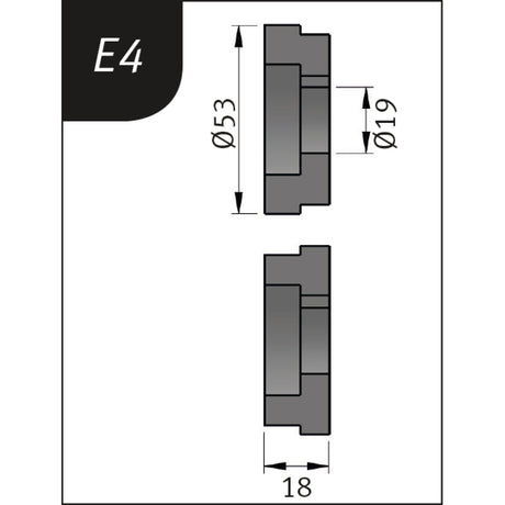 Biegerollensatz Metallkraft Typ E4, Ø 53 x 19 x 18 mm