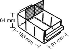 Ersatzschublade Typ150-2 B91xT154xH64 mm transparent