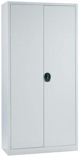 Flügeltürenschrank B935xT400xH1950 mm RAL 7035 4 Fachböden Tragkraft 50kg