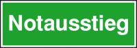 Fluchtwegschild Alu B300xH105 mm Notausstieg langnachleuchtend