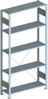 Steckregal Meta-CLIP B1300xT300xH2500 mm Grundfeld 5 Böden verzinkt Fachlast 230kg