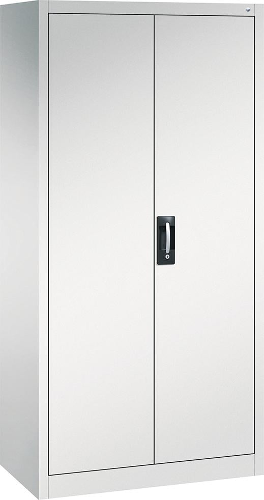 Flügeltürenschrank B930xT400xH1950 mm RAL 7035, 4 Fachböden Tragkraft 70kg