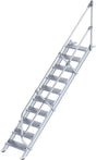 Alu-Treppe 45 Grad 10 Stufen B 600 mm lichte Höhe 2080 mm Ausladung 2341 mm