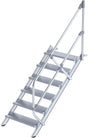 Alu-Treppe 45 Grad 6 Stufen B 800 mm lichte Höhe 1250 mm Ausladung 1499 mm