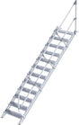 Alu-Treppe 45 Grad 12 Stufen B 800 mm lichte Höhe 2500 mm Ausladung 2761 mm