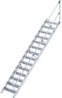 Alu-Treppe 45 Grad 14 Stufen B 800 mm lichte Höhe 2910 mm Ausladung 3179 mm