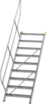 Alu-Treppe 45 Grad 6 Stufen B 600 mm lichte Höhe 1250 mm Ausladung 1499 mm