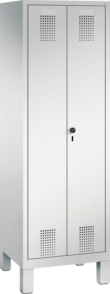 Raumpflege-Geräteschrank B610xT500xH1850 mm 2 Abteile,RAL7035