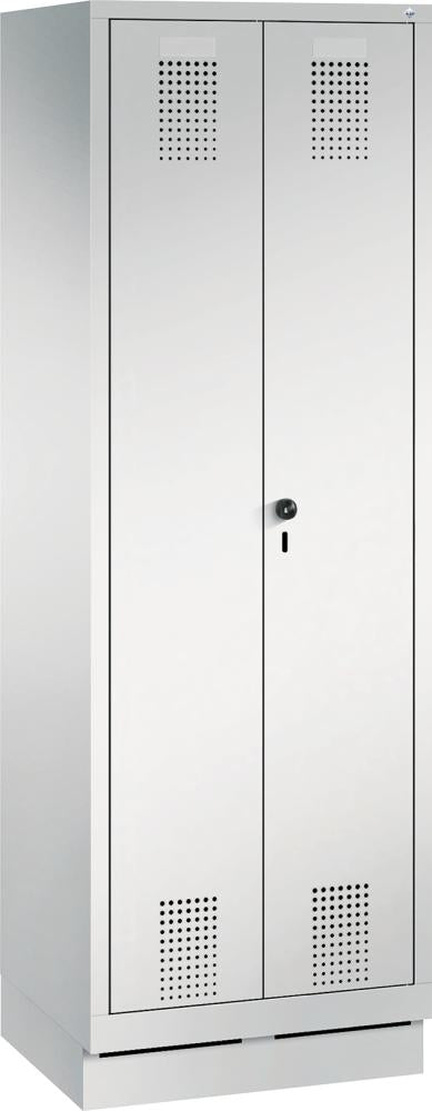 Raumpflege-Geräteschrank B610xT500xH1800 mm 2 Abteile,RAL7035