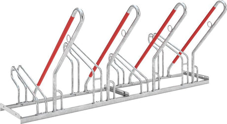 Fahrrad-Anlehnparker einseitig, verzinkt L 2000 mm, 4 Plätze