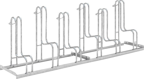 Fahrrad-Standparker einseitig, verzinkt L 2100 mm, 6 Plätze