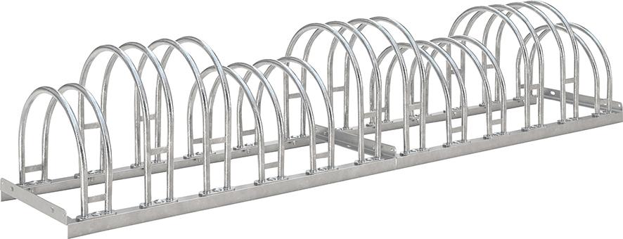 Fahrrad-Bogenparker zweiseitig, verzinkt L 2100 mm, 12 Plätze