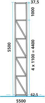 Ständer SR 85/20 H5500xT1100 mm RAL 5010 Multipal