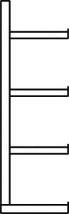 Kragarmregal L Grundfeld B1000xT500xH2000 mm einseitig RAL 5010 4 Arme Traglast 175kg