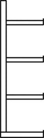 Kragarmregal L Grundfeld B1000xT500xH2000 mm einseitig RAL 5010 4 Arme Traglast 175kg