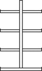 Kragarmregal L Grundfeld B1000xT2x500xH2500 mm doppelseitig RAL 5010 2x4 Arme Traglast 175kg