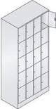 Fächerschrank B900xT480xH1950 mm RAL 7035 4x5 Fächer B190 mm