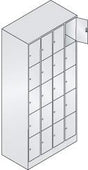 Fächerschrank B900xT480xH1950 mm RAL 7035 4x5 Fächer B190 mm