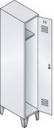 Garderobenschrank ClassicB420xT500xH1850 mm RAL 7035/5012, 1 Abteil mit 150 mm hohen Füßen