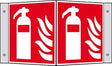 Brandschutzschild Alu B200xH200 mm Winkel Feuerlöscher langnachleuchtend