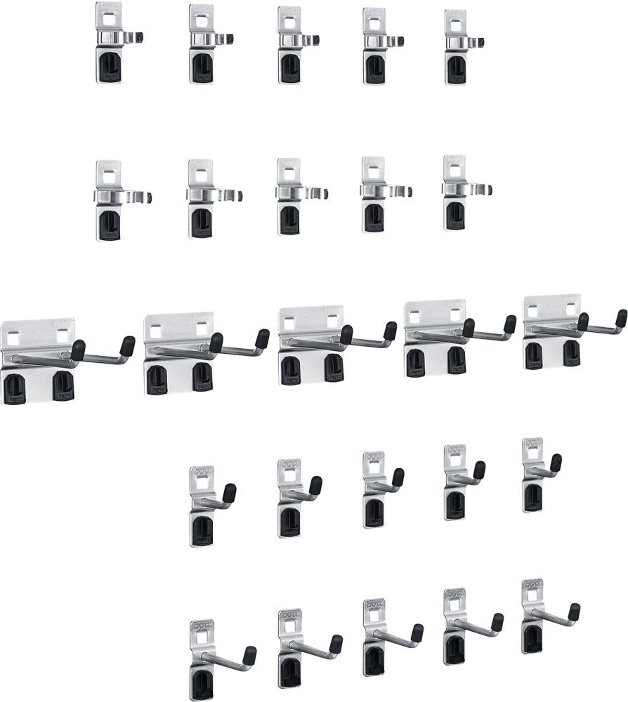 Hakensortiment 25-teilig für Lochplatten für Lochplatten