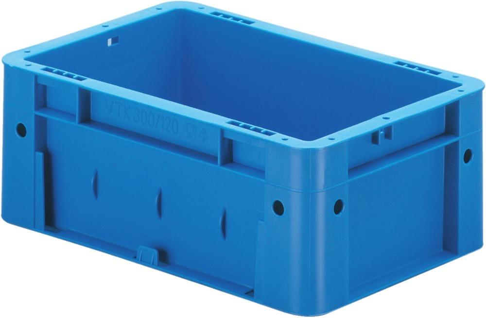 Transport-Stapelkasten B300xT200xH120 mm blau Auflast 600kg ohne Griffloch