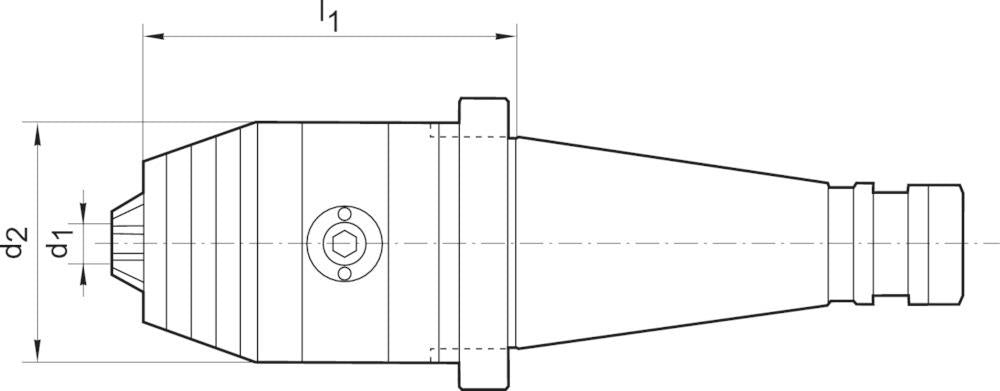 Kurzbohrfutter Din2080 R/L 1,5 16 Sk40 Foris 3 - 5460