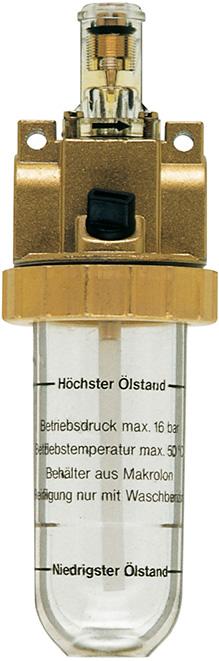 Druckluftnebelöler BR Standard, G1/4" DN6, BG 30, PC-Behälter, EWO