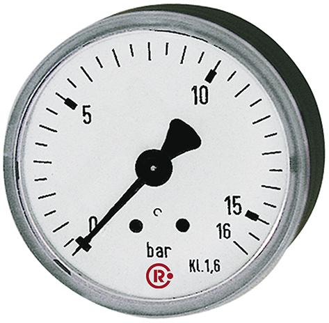 Manometer rückseitig zentrisch 50mm 0-10bar G1/4" RIEGLER