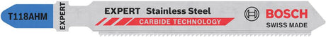 Stichsägeblatt EXPERT T 118 AHM Bosch VE à 3 Stück Stainless Steel, Sägeblatt, Stichsäge - 12696