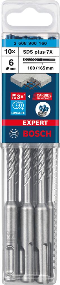 Hammerbohrer EXPERT 6x100x165mm Bosch VE à 10 Stück SDS plus-7X, Steinbohrer, Hammerbohrer - 10412