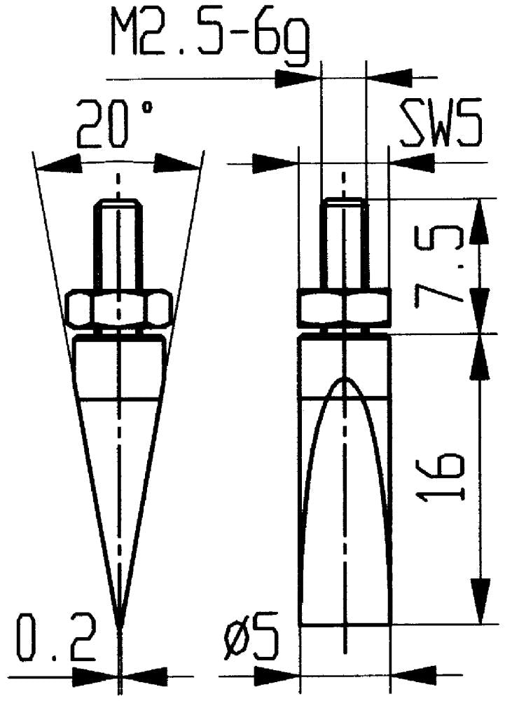 Messeinsatz Stahl Typ 20/ 5,0mm KÄFER