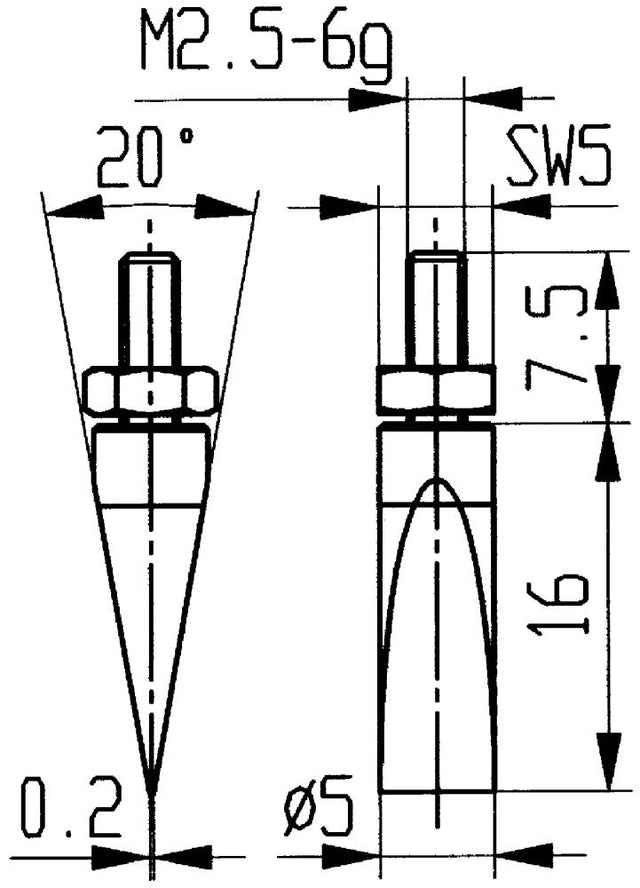 Messeinsatz Stahl Typ 20/ 5,0mm KÄFER