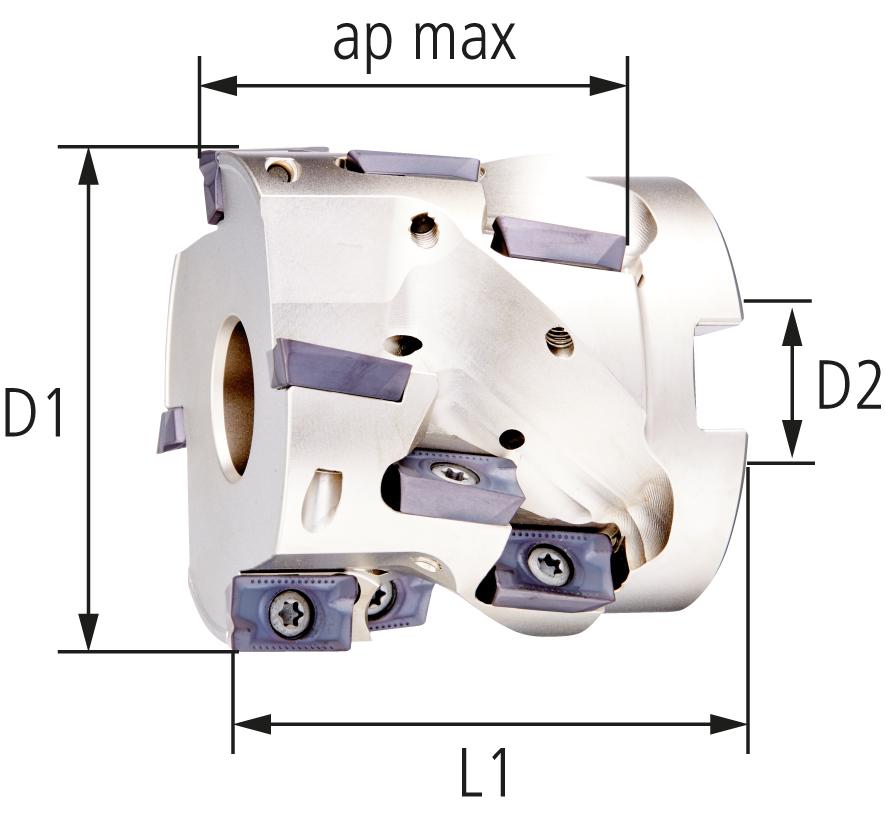 Walzenstirnfräser 90G D63Mm, Z4, Ik Für Ap. 1604 2 - 9394