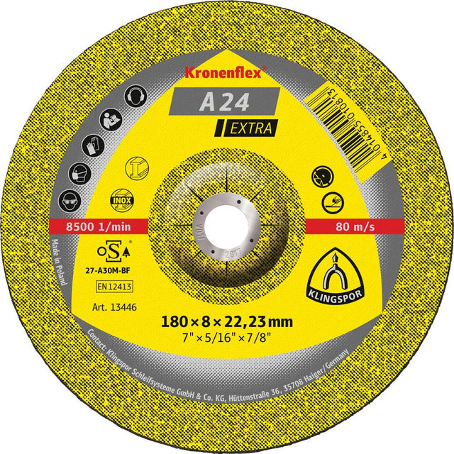 Schruppscheibe A24 Extra 180x6mm gekr. Klingspor