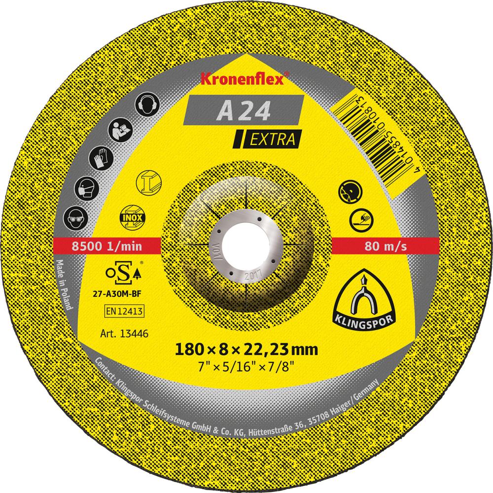 Schruppscheibe A24 Extra 180x8mm gekr. Klingspor