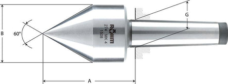 Zentrierkegel Mitlaufend 627 Gr.272 Mk2 Röhm 1 - 4152