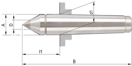 Körnersp. fest MK 5 HM-Spitze Röhm, Röhm, Zentrierspitze - 4233