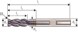 VHM HPC STEEL Fräser D6527L 16,00/1,5 Z4 Carapace+