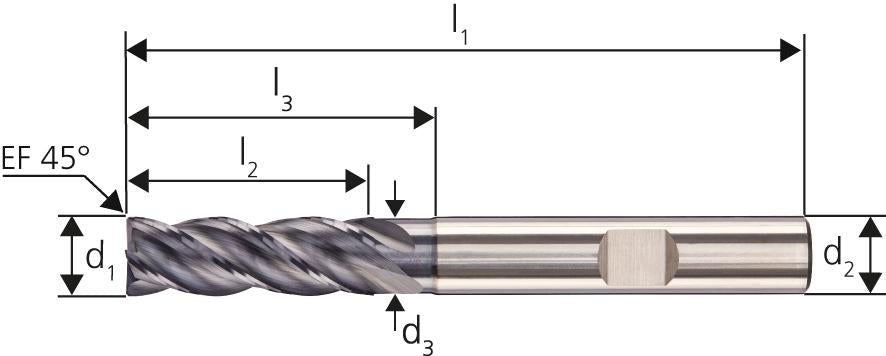 VHM HPC INOX Fräser D6527M 8,00VA Z4HB Carapace+