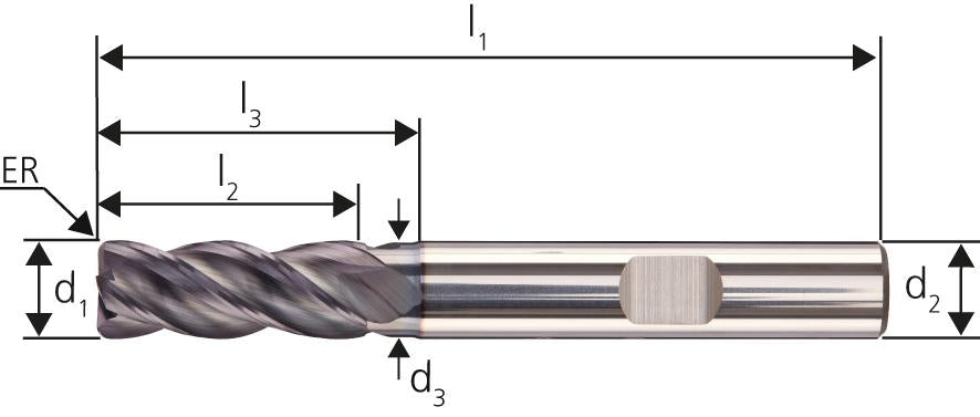 VHM HPC INOX Fräser D6527L 8,00/2,0 HB Carapace+