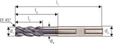 VHM HPC STEEL Fräser D6527M 5,00 Z4 HB Carapace+