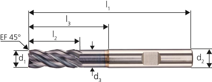 VHM HPC STEEL Fräser D6527M 16,00 Z4 HB Carapace+