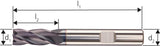 Schaftfräser DIN6527 VHM AlTiN+ Z4 30° Schaft HB 3mm