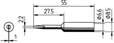 Lötspitze ERSADUR Nr. 8322,2 mm meißel, verlängertErsa